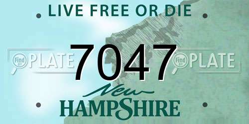 7047 New Hampshire License Plate