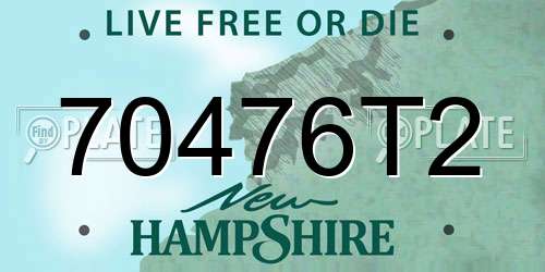 70476T2 New Hampshire License Plate
