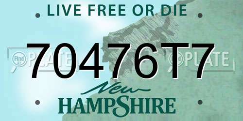 70476T7 New Hampshire License Plate