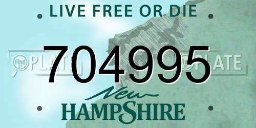704995 New Hampshire License Plate