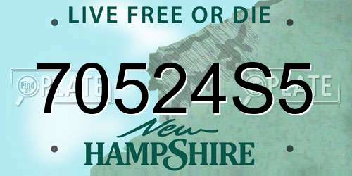 70524S5 New Hampshire License Plate