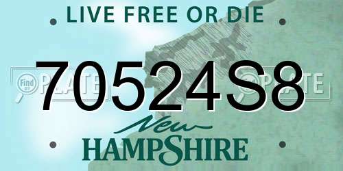 70524S8 New Hampshire License Plate