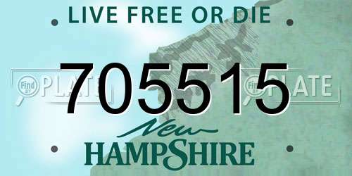 705515 New Hampshire License Plate