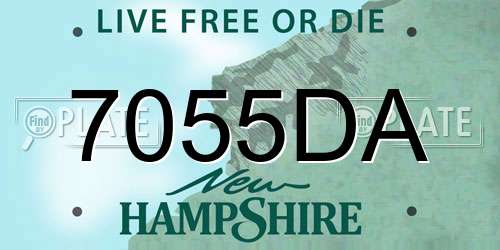 7055DA New Hampshire License Plate