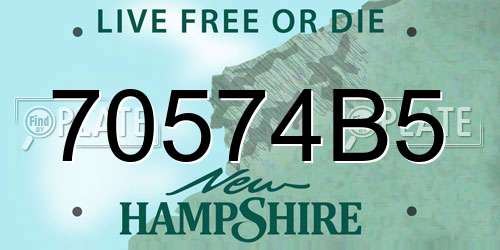 70574B5 New Hampshire License Plate