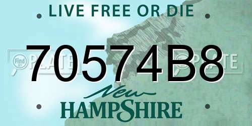 70574B8 New Hampshire License Plate