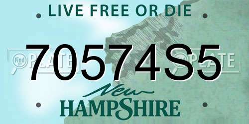 70574S5 New Hampshire License Plate