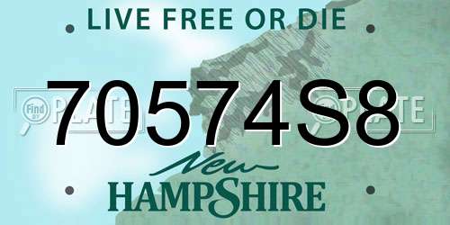 70574S8 New Hampshire License Plate