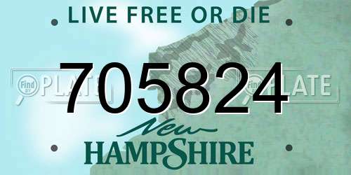 705824 New Hampshire License Plate