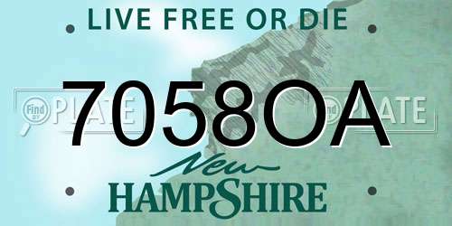 7058OA New Hampshire License Plate