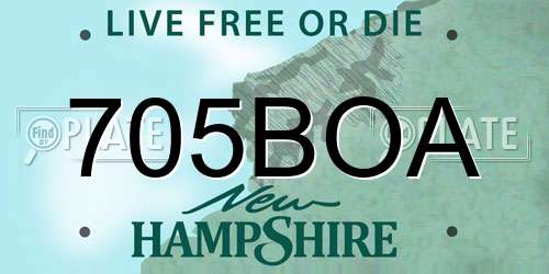 705BOA New Hampshire License Plate