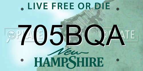 705BQA New Hampshire License Plate