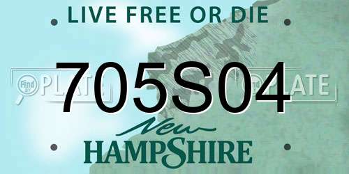 705S04 New Hampshire License Plate
