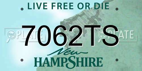 7062TS New Hampshire License Plate