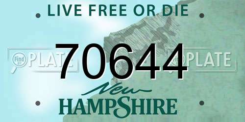 70644 New Hampshire License Plate
