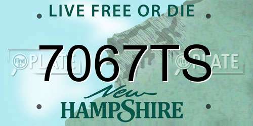 7067TS New Hampshire License Plate