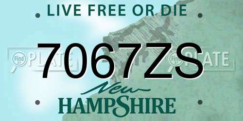 7067ZS New Hampshire License Plate