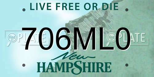 706ML0 New Hampshire License Plate
