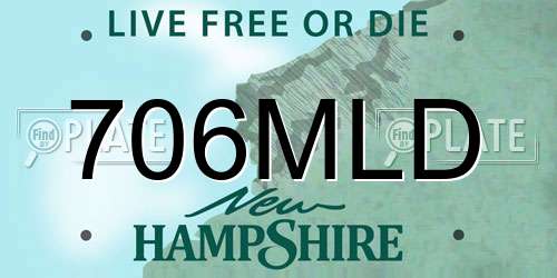 706MLD New Hampshire License Plate