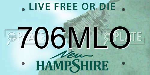 706MLO New Hampshire License Plate