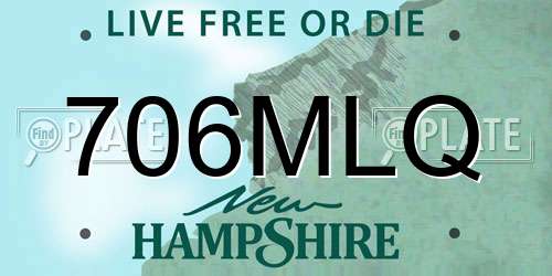 706MLQ New Hampshire License Plate