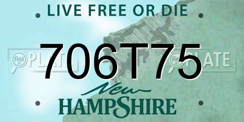 706T75 New Hampshire License Plate