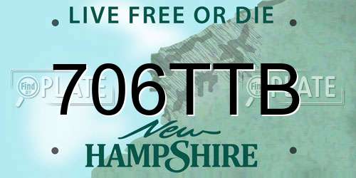 706TTB New Hampshire License Plate