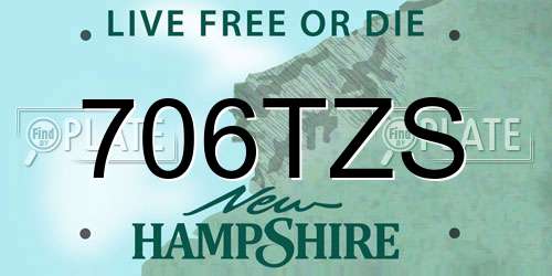 706TZS New Hampshire License Plate