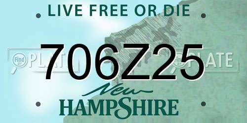 706Z25 New Hampshire License Plate