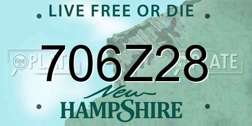 706Z28 New Hampshire License Plate