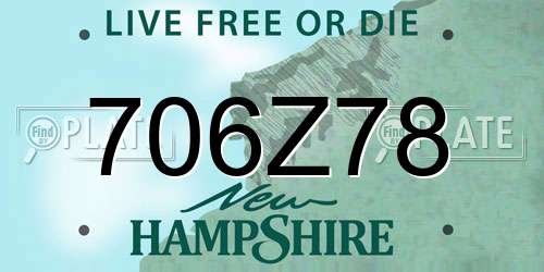 706Z78 New Hampshire License Plate
