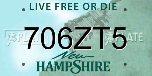 706ZT5 New Hampshire License Plate