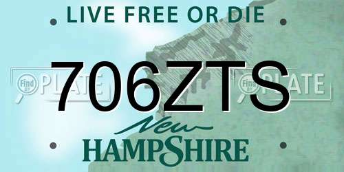 706ZTS New Hampshire License Plate