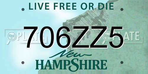 706ZZ5 New Hampshire License Plate