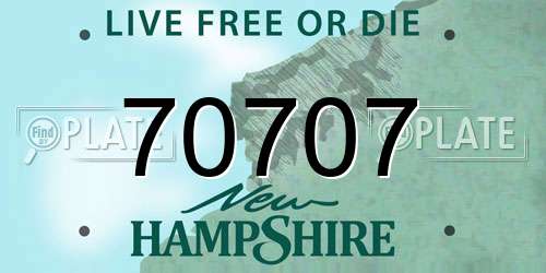 70707 New Hampshire License Plate