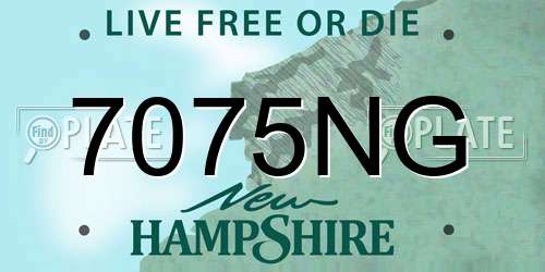 7075NG New Hampshire License Plate