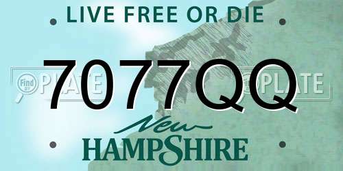 7077QQ New Hampshire License Plate