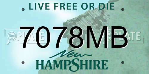 7078MB New Hampshire License Plate
