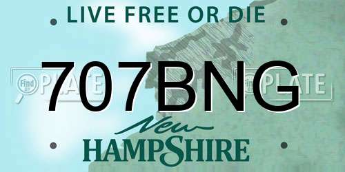707BNG New Hampshire License Plate