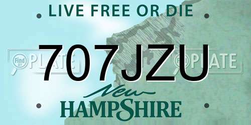 707JZU New Hampshire License Plate