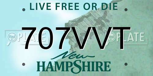707VVT New Hampshire License Plate