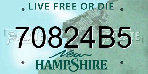 70824B5 New Hampshire License Plate