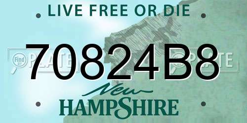 70824B8 New Hampshire License Plate