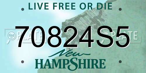 70824S5 New Hampshire License Plate