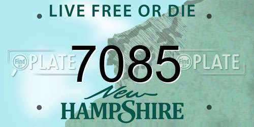 7085 New Hampshire License Plate
