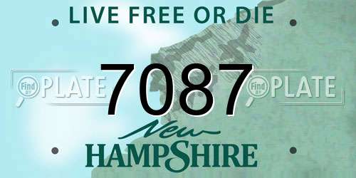 7087 New Hampshire License Plate