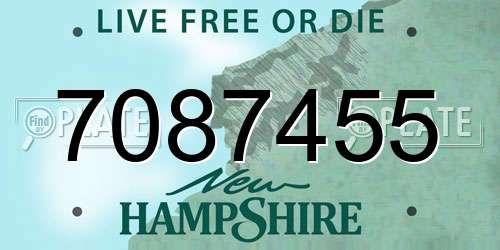 7087455 New Hampshire License Plate