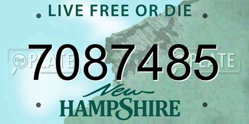 7087485 New Hampshire License Plate