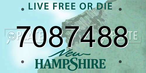 7087488 New Hampshire License Plate