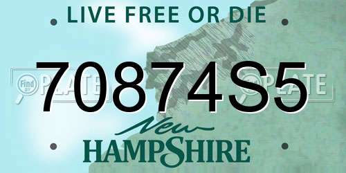 70874S5 New Hampshire License Plate